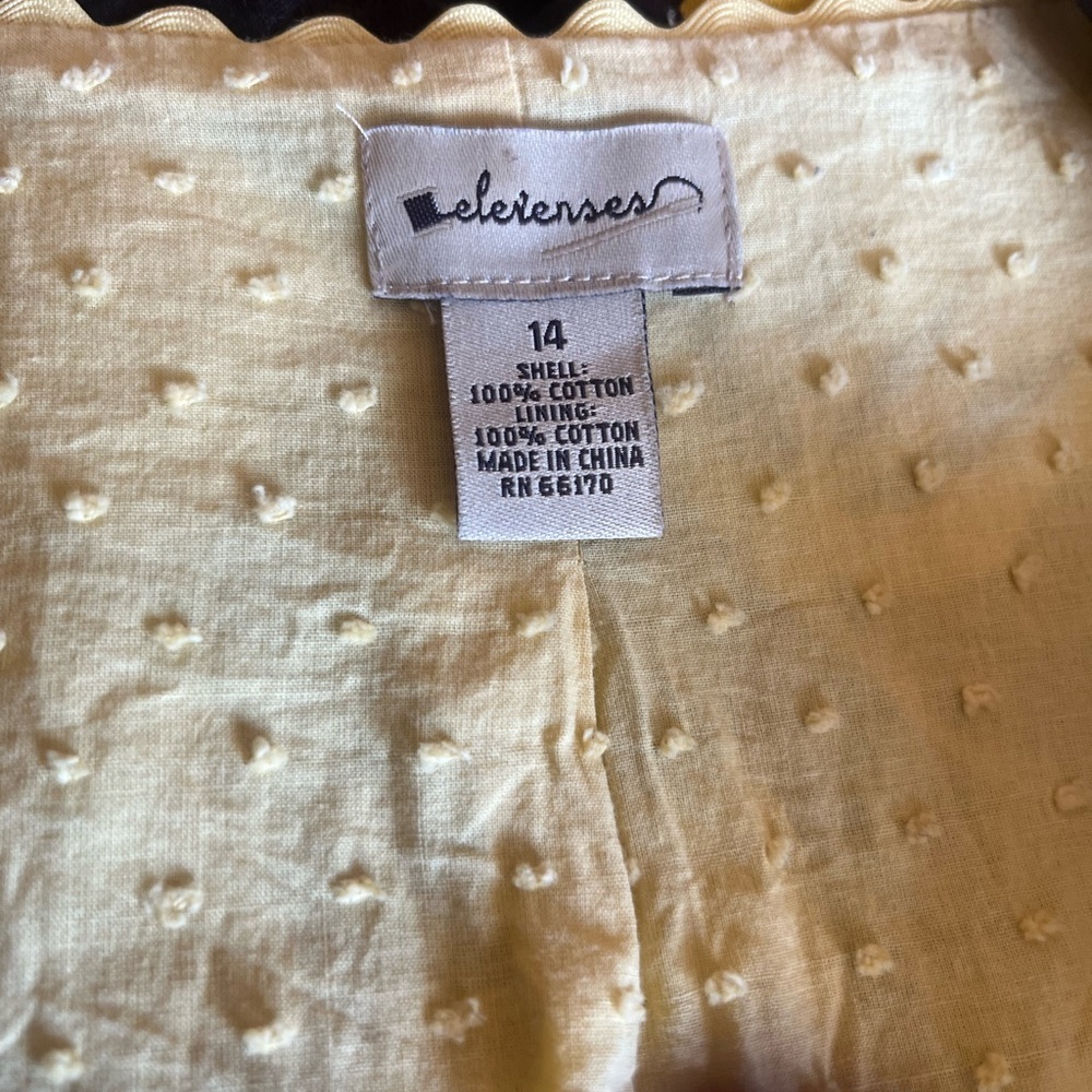 Elevenses Anthropologie Size 14 Yellow and Black Flower jacket - Picture 8 of 9